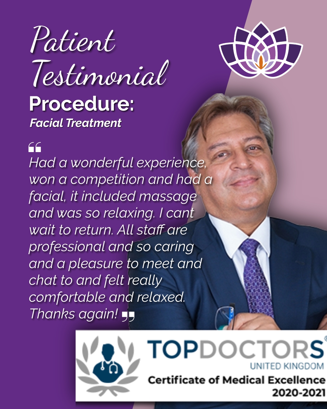 💆‍♀️ “Had a wonderful experience… so relaxing. I can’t wait to return!”

We love hearing feedback like this from our patients 💜

At Cambridge Clear Beauty, every treatment - from advanced facials to surgical consultations - is delivered with the same level of care, professionalism, and attention to detail.

Our goal is simple: to help you feel confident, relaxed, and completely looked after.

📅 Book your consultation or treatment today and experience the difference for yourself.

#CambridgeClearBeauty #PatientTestimonial #FacialTreatment #GlowingSkin #RelaxingFacial #SkincareClinic #CambridgeUK #TopDoctors #MedicalExcellence #PatientCare #SkinHealth #SkinConfidence #LuxuryFacial