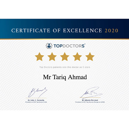 Top Doctor Certificate of Excellence 2020
